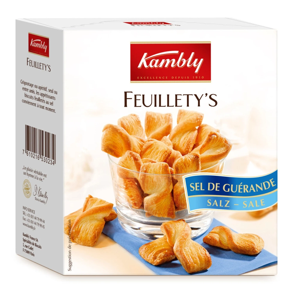 Feuillet'y Guérande Salt Biscuits 80g - KAMBLY