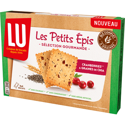 Biscuit Les Petits Épis Graine de Chia & Cranberries 144g - LU