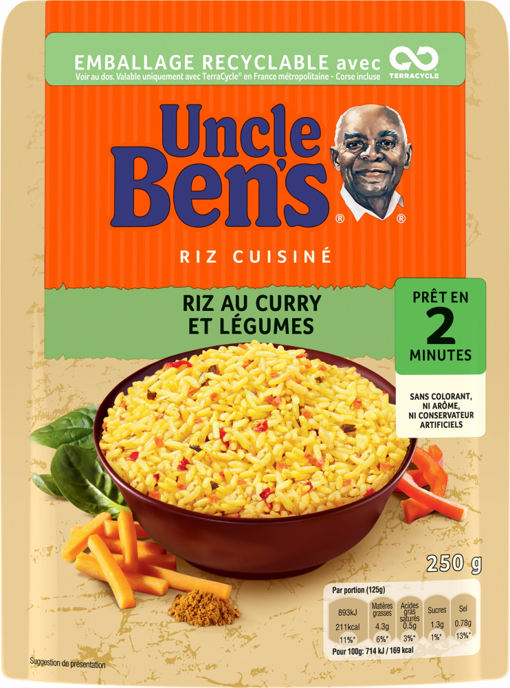 Riz au Curry aux Légumes 250g - UNCLE BENS