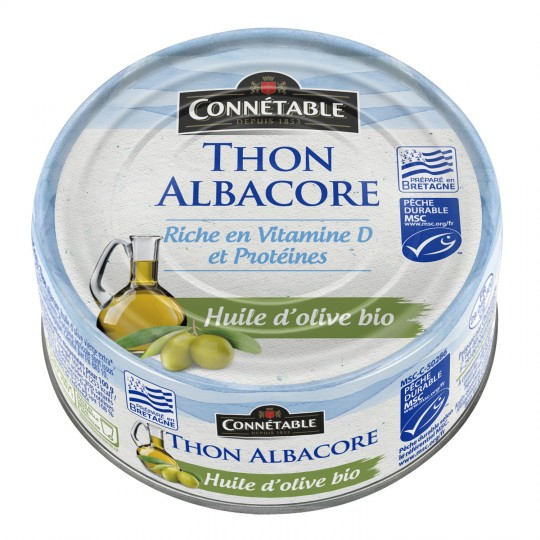 Thon albacore à l'huile d'olive BIO MSC 160g - CONNETABLE