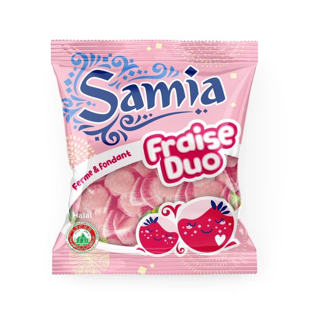 حلوى الفراولة الثنائية 90 جرام - SAMIA