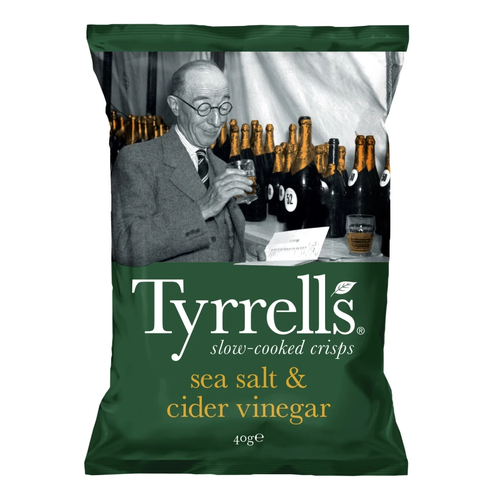 Sea Salt and Cider Vinegar Potato Chips, 150g - TYRRELLS