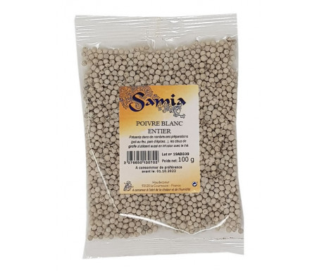 Poivre Blanc Entier 250g - SAMIA