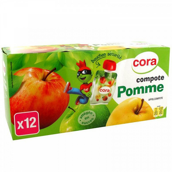 Bottiglia di composta di mele a basso contenuto di grassi Kido 12 x 90 g