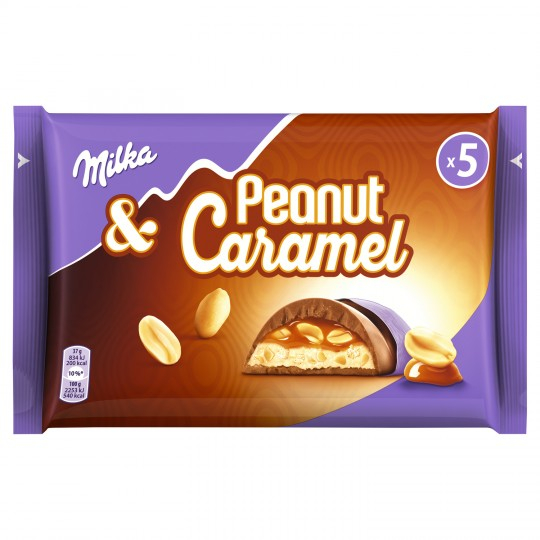 Barres chocolatées cacahuète & caramel x5 185g - MILKA