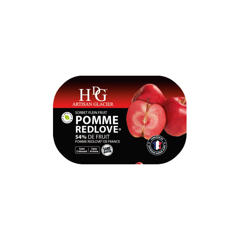 Sorbet Pomme Red Love France 487.5g - Histoires De Glaces