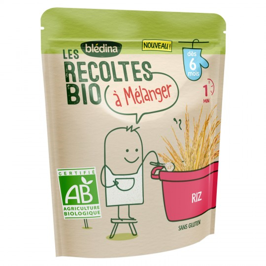 Repas bébé dès 6 mois céréales riz Bio 180g - BLÉDINA