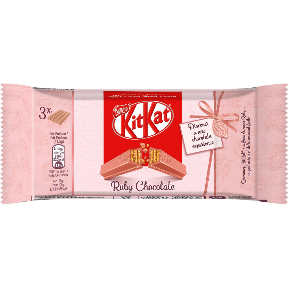 Chocolat aux fèves de cacao ruby 3x124g - KITKAT