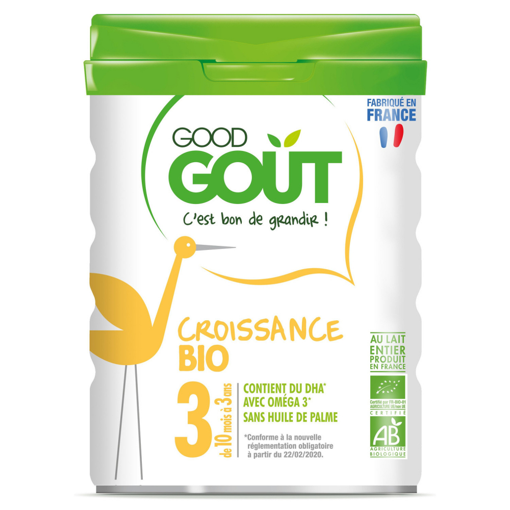 Lait en poudre croissance Bio 800g - GOOD GOUT