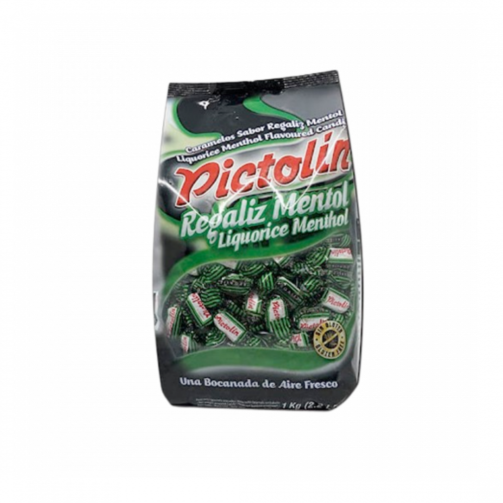 Pictolin Regaliz - Liquorice & Menthol Candies - 1kg Bag X 12