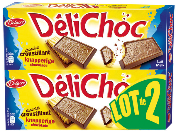 Biscuits chocolat lait Delichoc 2x150g - DELACRE