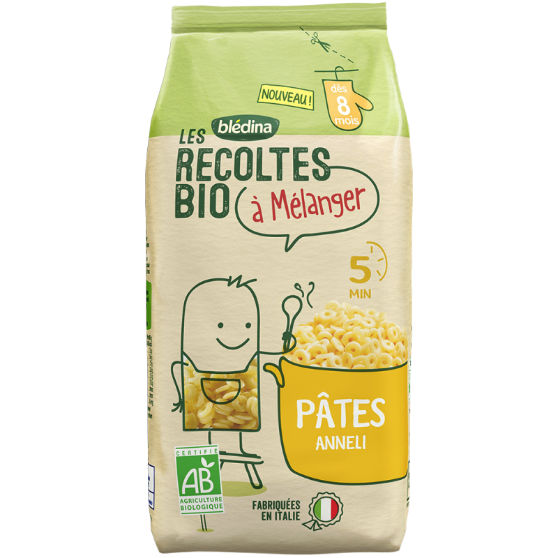 Plat dès 8 mois pâtes anneli bio 290g - BLÉDINA