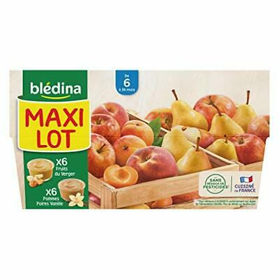 Petits pots coupelles pommes poires vanille dès 6 mois 12x100g - BLEDINA