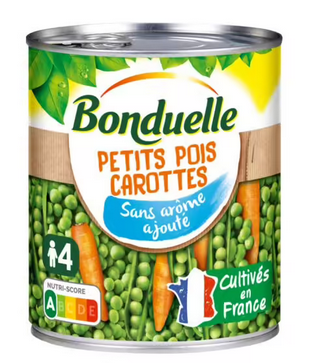 Ervilhas de cenoura sem adição de sabor, 530g - BONDUELLE
