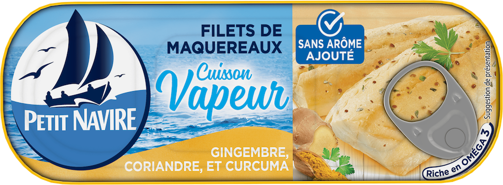Filets de Maquereaux Vapeur, Gingembre, Coriandre & Curcuma 110g - PETIT NAVIRE