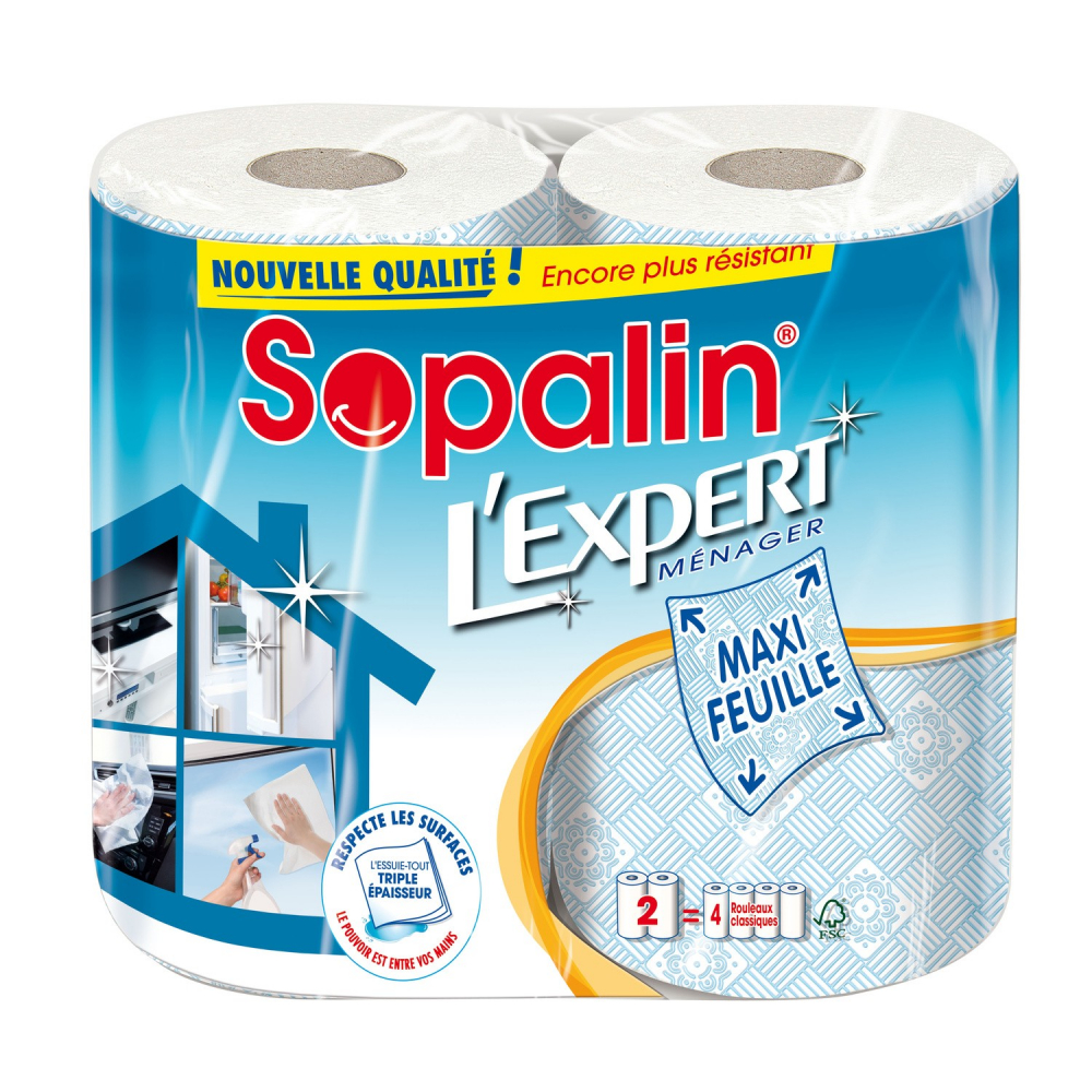 Essuie-tout l'expert ménager x2 - SOPALIN