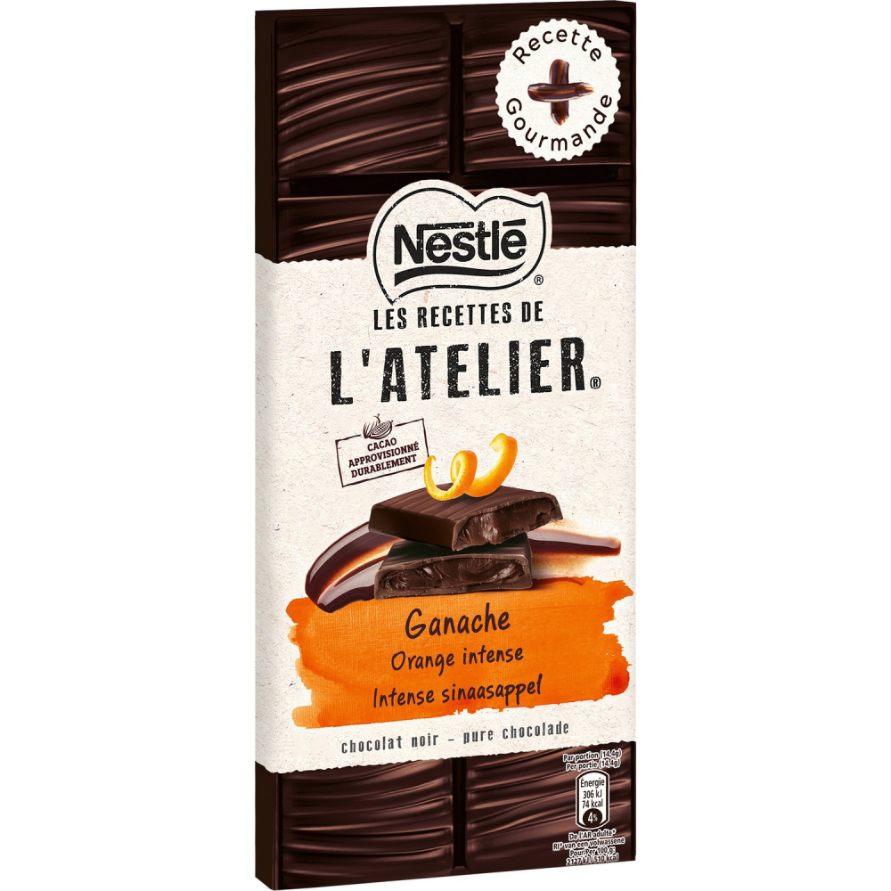 Tablette de chocolat noir ganache orange 150g - NESTLÉ