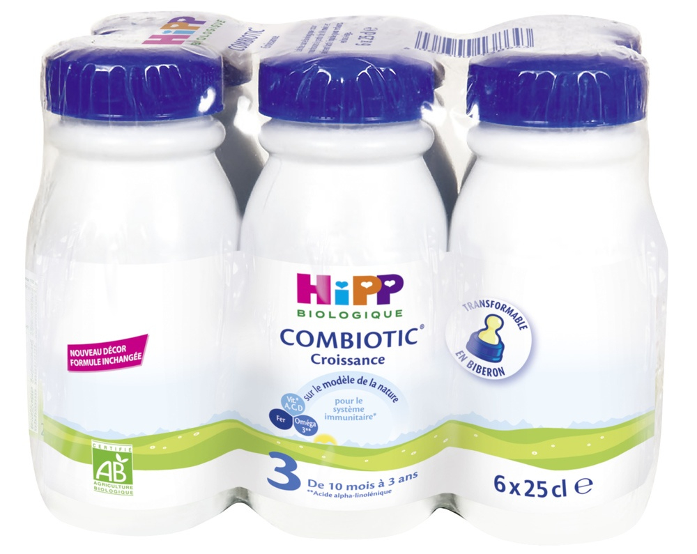 Lait liquide combiotic croissance BIO 6x25cl - HIPP