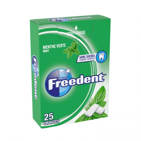 Chewing-gum sans sucres goût menthe verte x25 - FREEDENT