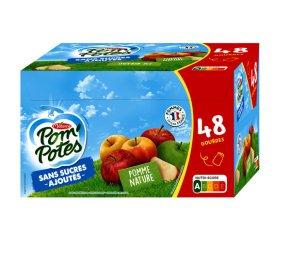 Compote pomme nature 48x90g - POM POTES