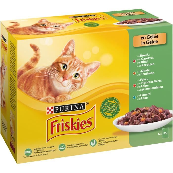 Sachet fraîcheur en gelée Friskies pour chat 12x85g - PURINA