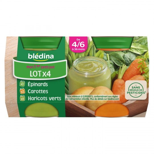 Repas bébé légumes dès 4 mois 4x130g - BLÉDINA