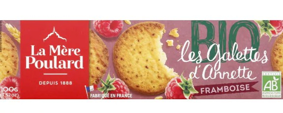 Biscuits galette d'Annette Framboise Bio 100g - LA MÈRE POULARD