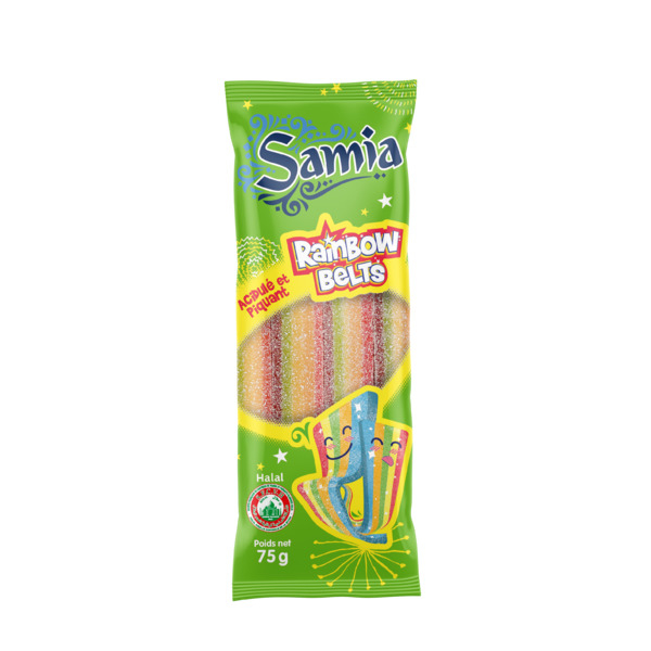 Bonbon rainbow belts Halal 75g - SAMIA