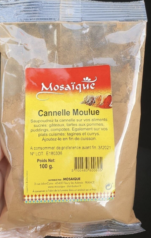Cannelle Moulu, 100g - MOSAÏQUE