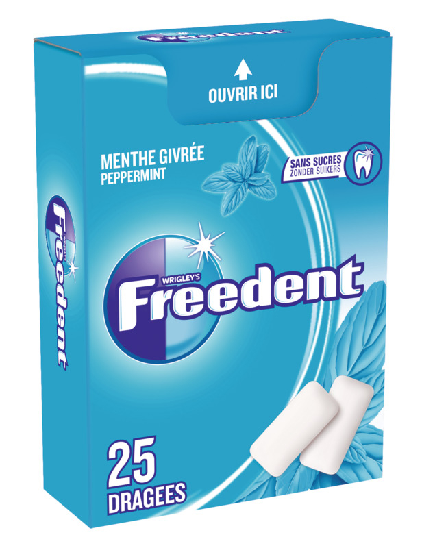 Chewing-gum sans sucres goût menthe givrée x25 - FREEDENT