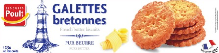 Galettes Bretonnes (18.7% Beurre) - 16 Biscuits 125g - Poult