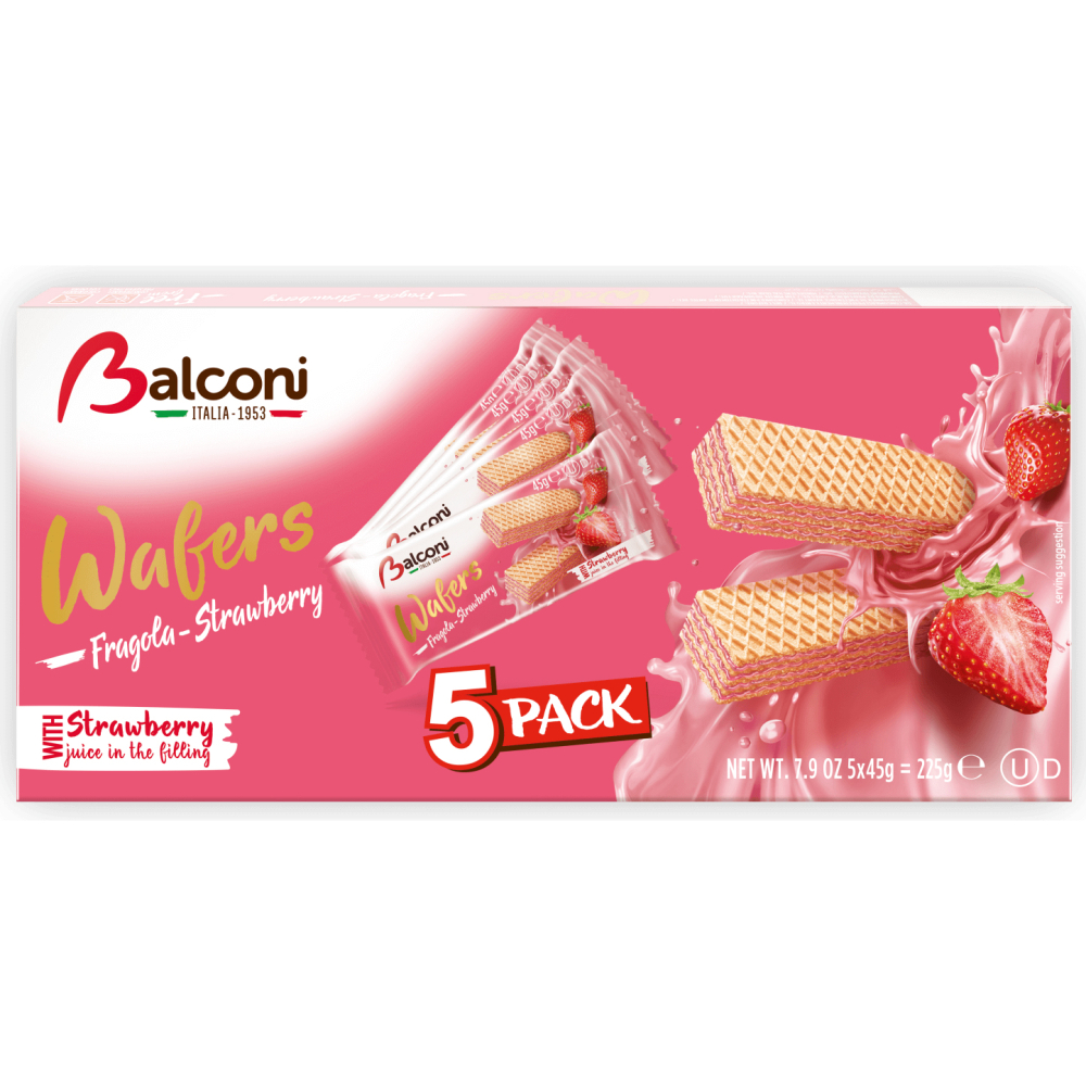 ويفر الفراولة 5 × 45 جرام - BALCONI