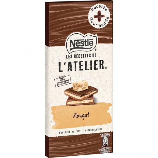 Tablette de chocolat nougat l'atelier 140g - NESTLÉ