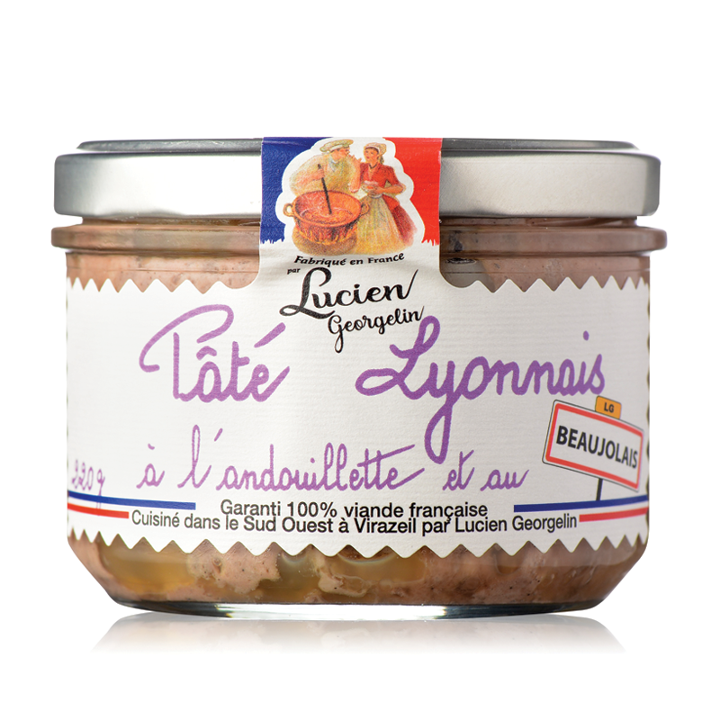 Lyonnais-Pastete mit Andouillette und Beaujolais 220g - LUCIEN GEORGELIN
